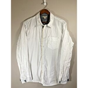 Carbon 2 Cobalt Shirt‎ Mens Large White Cotton Button Up Casual Preppy Party